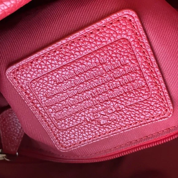 COACH Edie Refined Pebble Leather Lux Jasper Red Shoulder Bag - Picture 8 of 16